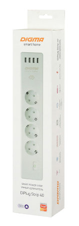Сетевой фильтр дистанционное вкл/выкл приборов Digma DiPlug Strip 40